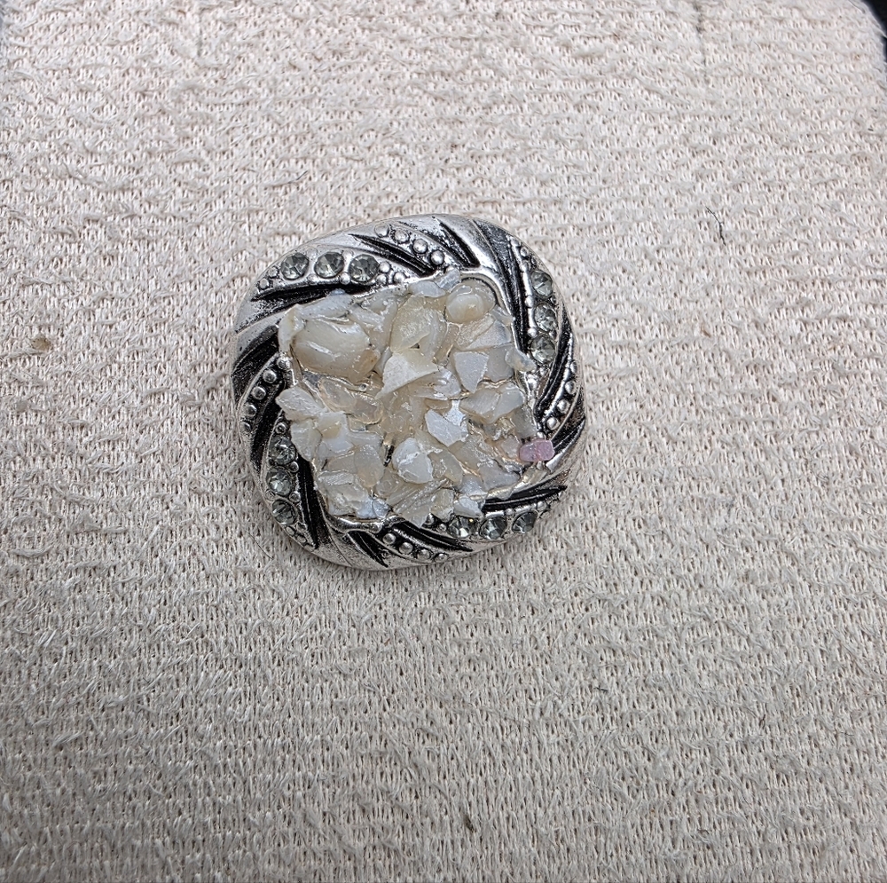 Elegant Silver and Cream Button (1903)